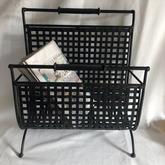 Other - Mid-Century Modern wrought iron magazine rack